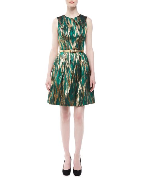 michael michael kors women's crinkle jacquard lurex dress|Metallic Crinkled Jacquard Dress .